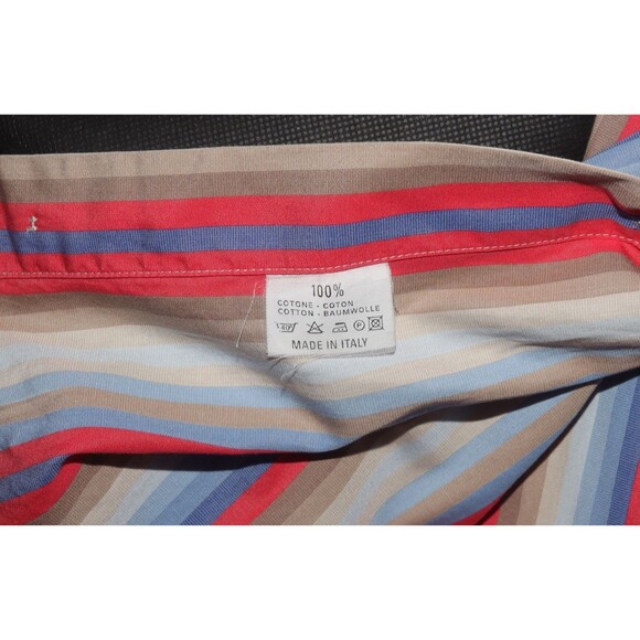 Etro Milano Men's Made In Italy Long Sleeve Button Front Striped Shirt Size 40 - Picture 8 of 8